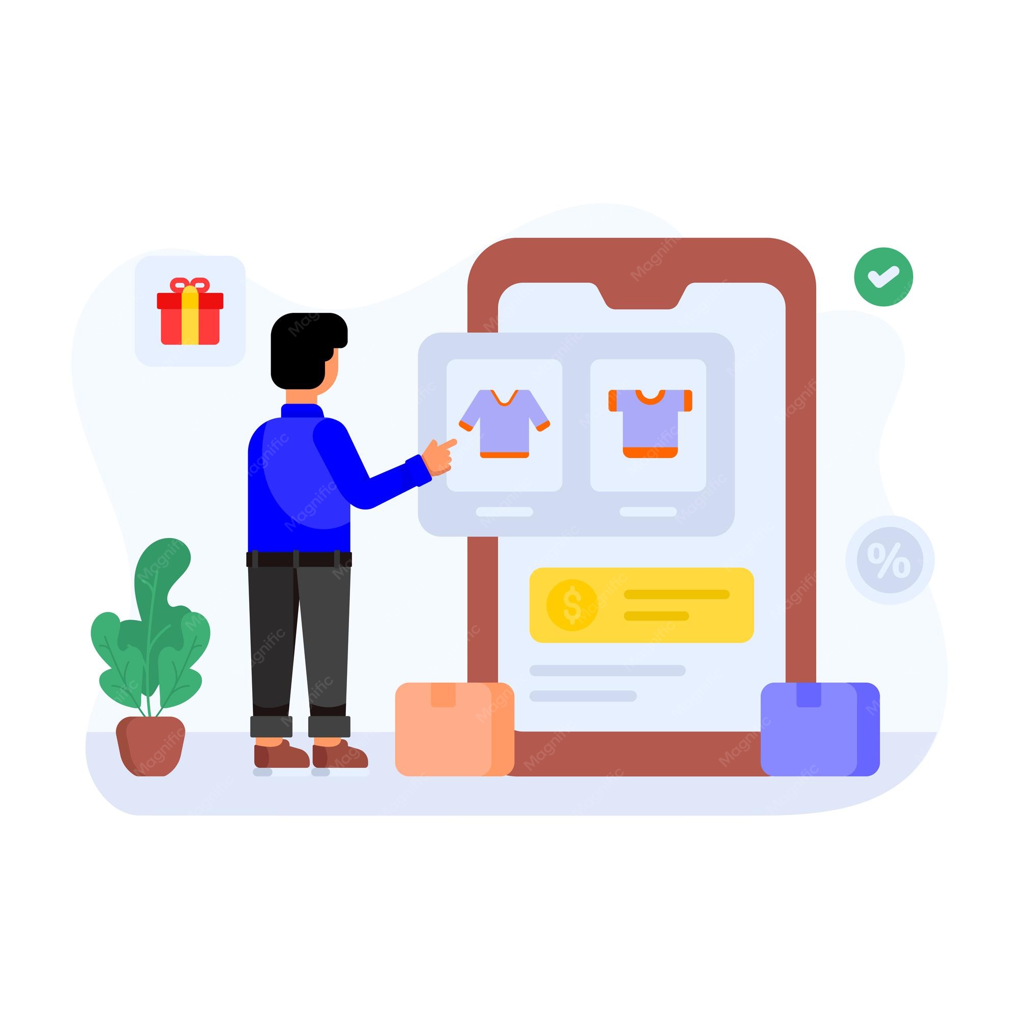 man performing online payment flat vector illustration_203633 3243 1